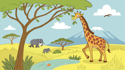 Fototapeta premium giraffe in the forest