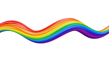 Vibrant rainbow wave flowing on a white background. Clean minimalist graphic for banners and presentations