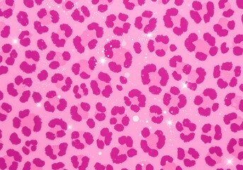 Soft pink glitter leopard pattern