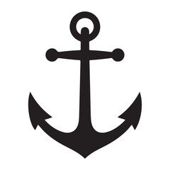 Nautical anchor silhouette vector isolated on white background