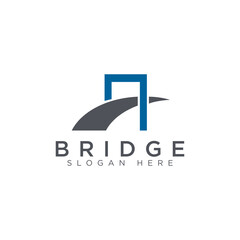 minimalist and modern bridge logo, vector graphic
