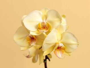 Fototapeta premium Delicate Yellow Orchid Blooms in Soft Light