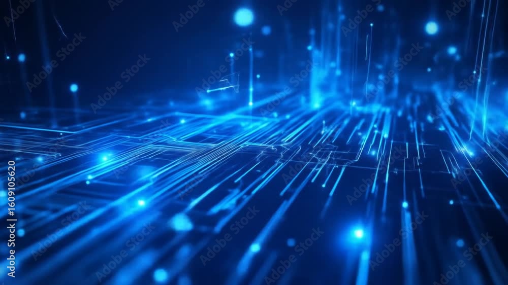 Poster futuristic glowing circuit board animation for technological background concepts