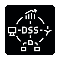Decision Support Systems, DSS black flat icon.Minimal clean icon for apps and websites
