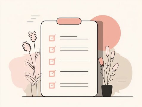 Weekly menu planner with checkboxes minimalist organizational design