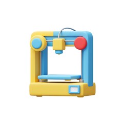 3D Render of Yellow-Blue 3D Printer