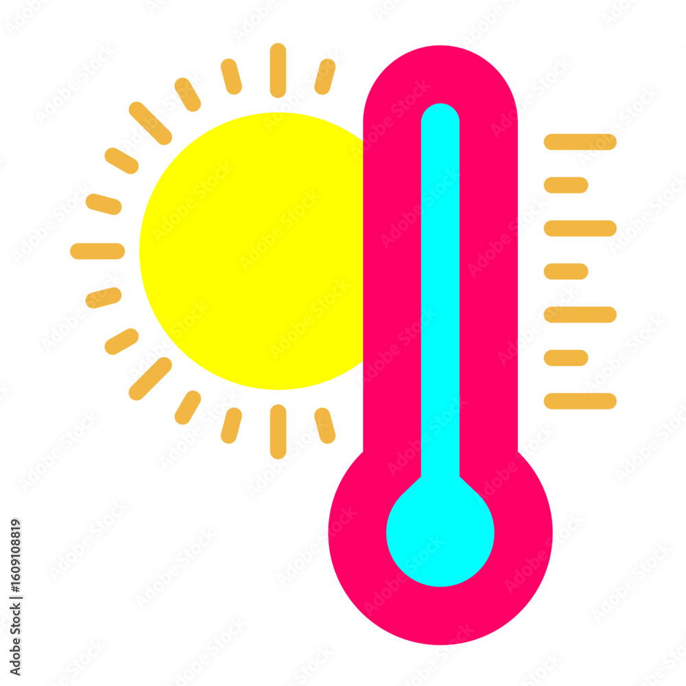 Poster thermometer vector design icon style