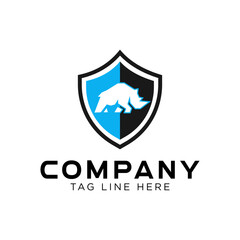 abstract rhino logo for a technology company or cyber security