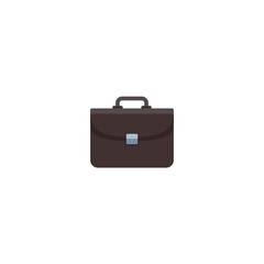 Classic Dark Brown Briefcase Illustration Representing Business Professionalism and Corporate Work Responsibilities in a Simple Flat Design Style