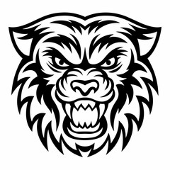 Fototapeta premium aggressive bear wolf mascot head icon