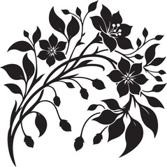 A seamless black and white floral pattern with intricate flower, leaf, and swirl elements for elegant vector art, perfect for wallpaper or tattoo designs