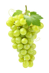 Fresh green grape isolated on white.