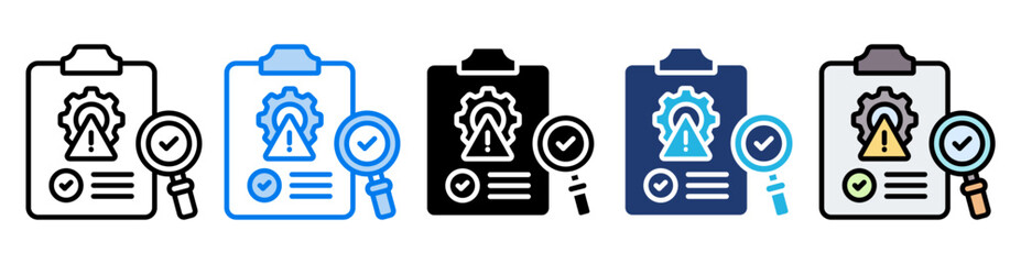 Risk management icon set multiple style collection