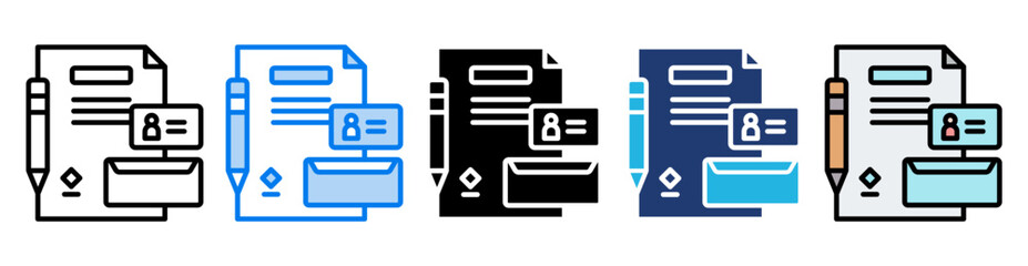 Brand identity icon set multiple style collection
