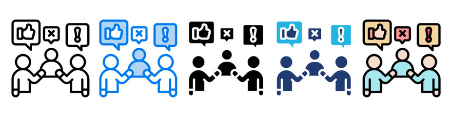 Complaint icon set multiple style collection