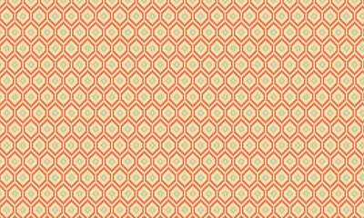 Seamless African Pixel Pattern with Hexagonal and Diamond Tribal Motifs
