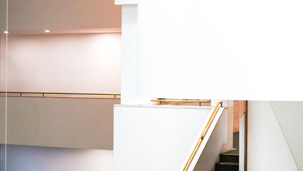 Modern white walls and clean interior in public architectural building space