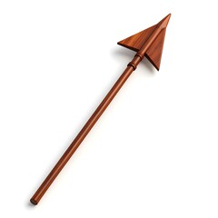 Wooden Spear Isolated On White Background