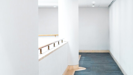Modern white walls and clean interior in public architectural building space