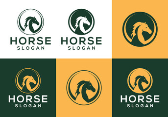 simple horse logo icon vector design