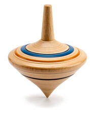 Wooden Spinning Top With Painted Rings
