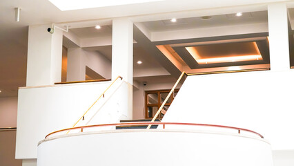 Modern white walls and clean interior in public architectural building space