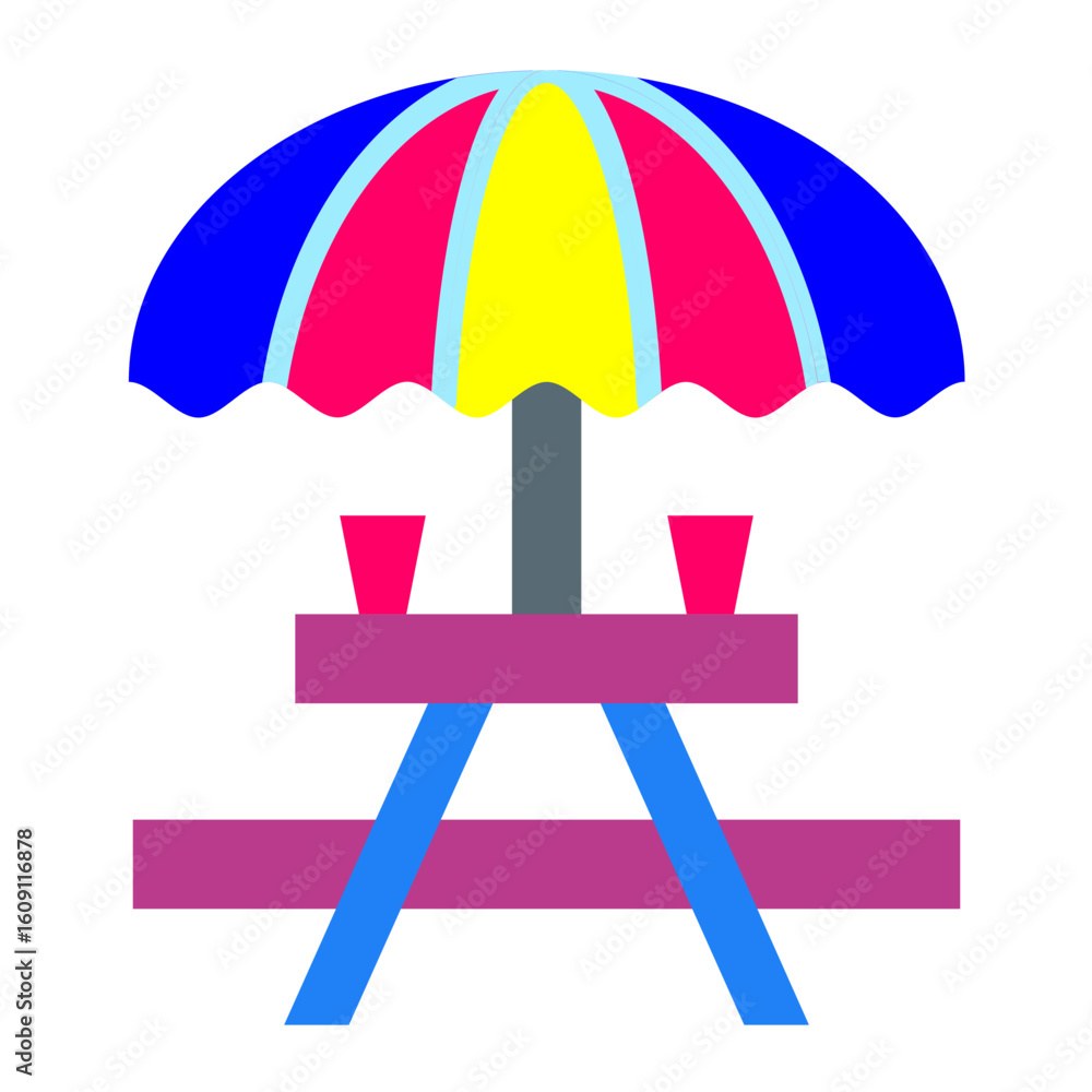 Poster picnic table vector design icon style