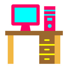 Computer Table Vector Design Icon Style