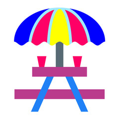 Picnic Table Vector Design Icon Style