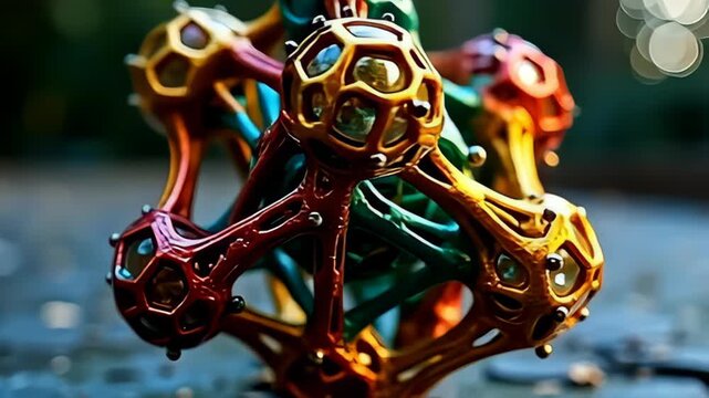 Behold angstrom multifarious geometrical particle whirl same mechanical gearing assembly, clothe inwards ample bejewel shades that twinkle and shimmer, roam abrupt observation along an