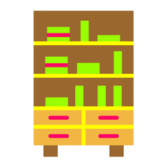 Bookcase Vector Design Icon Style