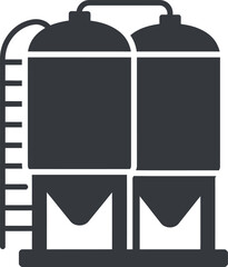 Industrial grain silos icon
