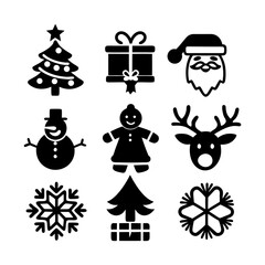 Fototapeta premium set of christmas icons vector & illustration.
