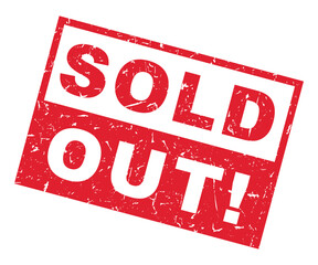 Sold Out red Grunge sign stamp rubber label. Rectangle badge design, For your shopping website to update what your sales, Flat vector icon isolate on white background