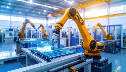 Automated assembly line with robots