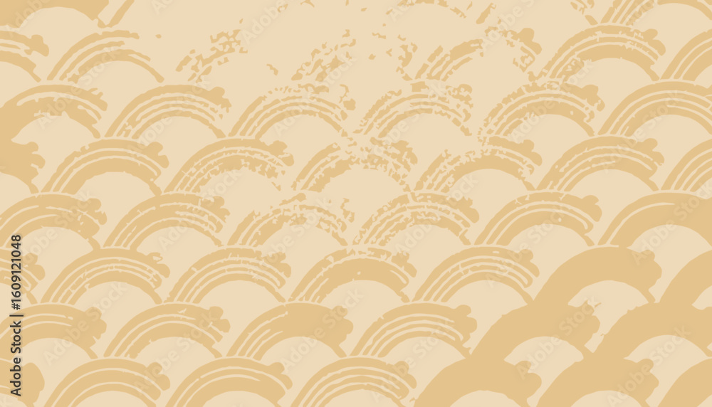 Aufkleber beige background with textured wave pattern in japanese style design