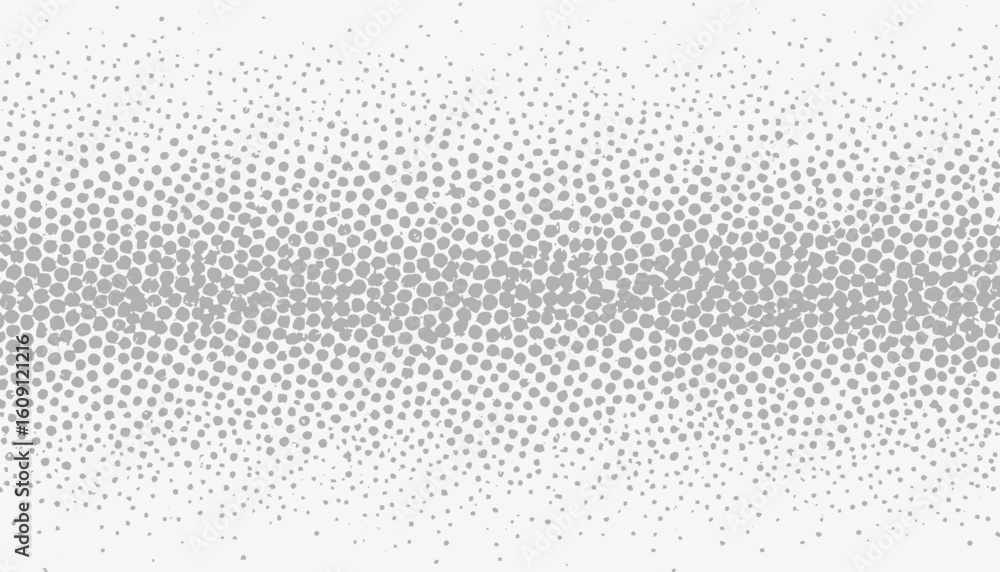 Poster distressed halftone pattern with scattered dots forming gradient effect