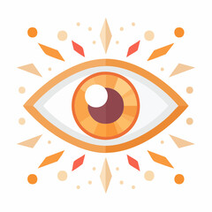 Mystic Eye: An illustration of a detailed eye, central to the composition, evokes curiosity and spiritual intuition, ideal for themes of insight, vision, and abstract design.