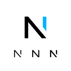 Technical logo Letter N, digital cyber space alphabet font, set of four different thicknesses of the (regular, bold, thick) made stencil style