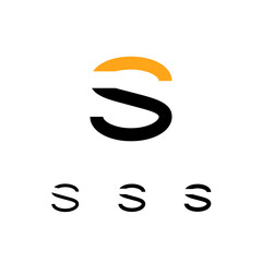 Technical logo Letter S, digital cyber space alphabet font, set of four different thicknesses of the (regular, bold, thick) made stencil style