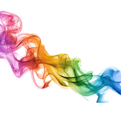 Fototapeta premium Colorful smoke swirls gracefully through the air, creating an artistic display of vibrant hues