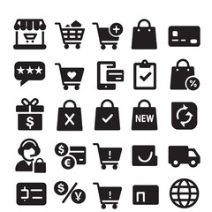 Collection of e commerce and shopping icons representing online retail and consumerism