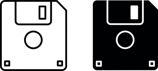 Floppy disk icon save data retro tech vector art
