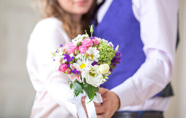 Couple in love. Bride and groom. Wedding day.
