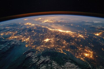 Obraz premium Earth's night lights over Europe and North America