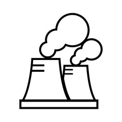 Manufacture Icon Isolated on Black and White Vector Graphic