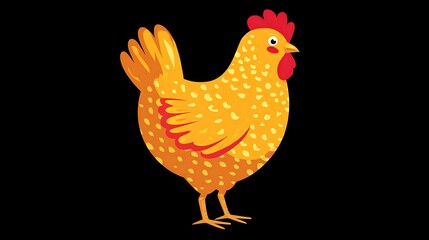 Cartoon chicken flat vector illustration fun farm animal design suitable for kida??s apps food or animal books