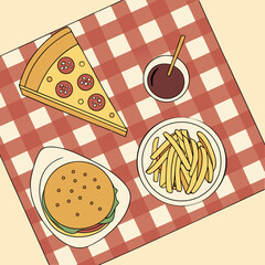 vector illustration of pizza