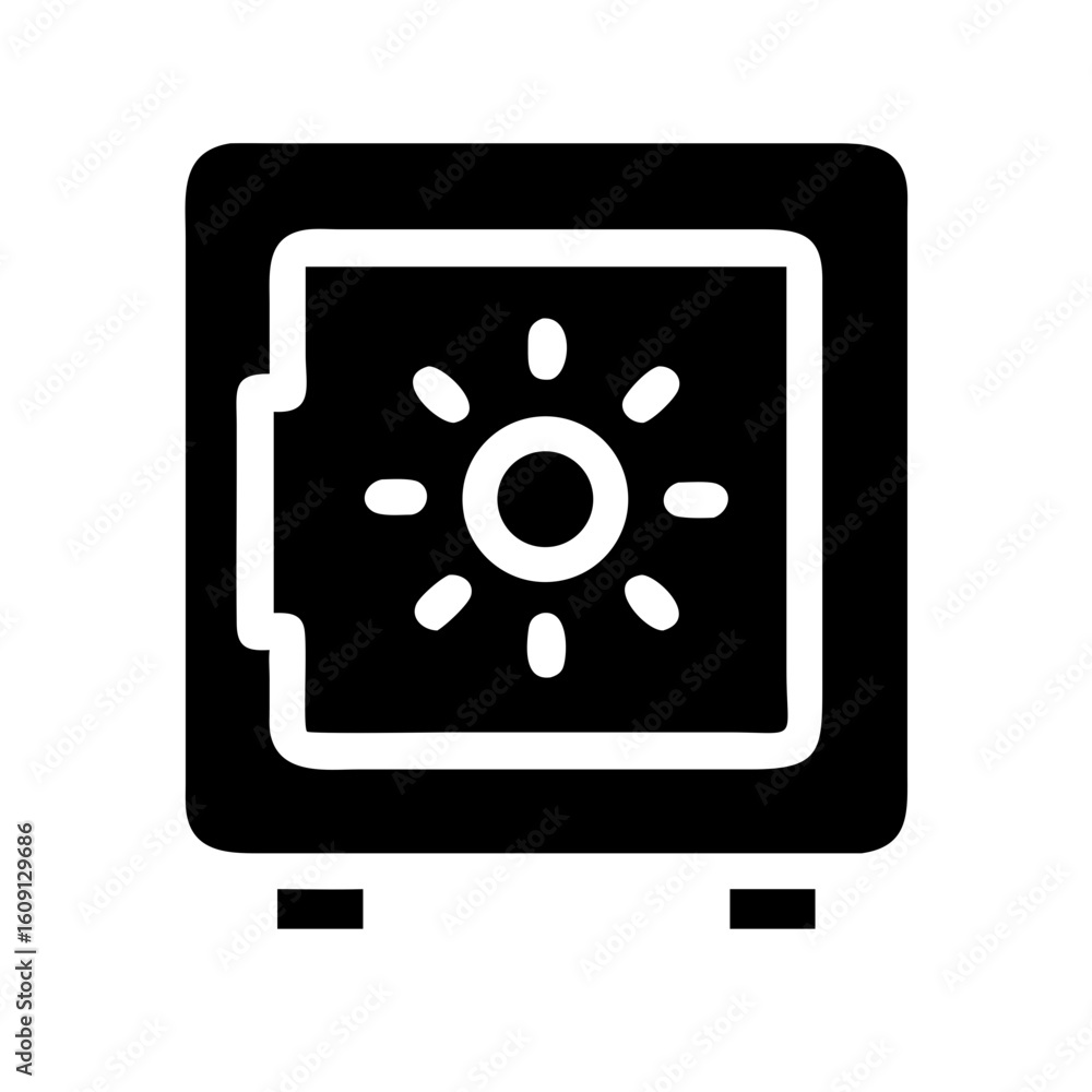 Poster strongbox safe deposit box secure vault money security storage container icon vector illustration de