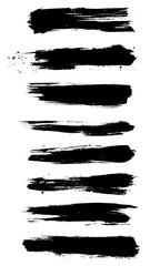 Painted grunge stripes set. Handmade design elements. Brush strokes vector. 